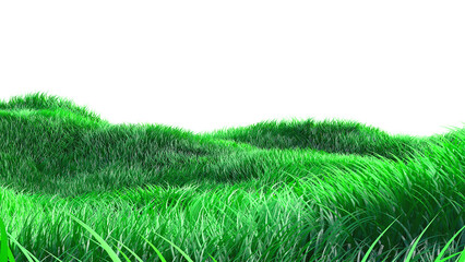 Vibrant hills with green lawn grass