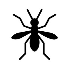 Vector image of a mosquito silhouette on a white background