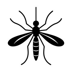 Vector image of a mosquito silhouette on a white background
