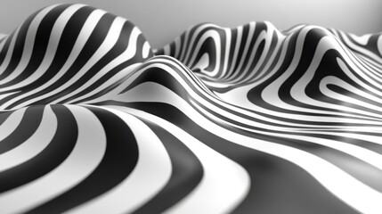 Abstract Black and White Wavy Stripes