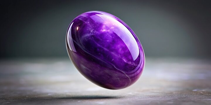 Aerial view of glossy sugilite gemstone