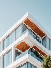 Fototapeta premium Modern Sustainable Commercial Building Crafted with Eco-Friendly Materials for a Greener Future