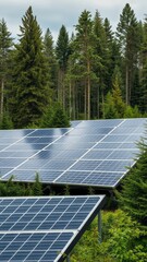 Solar energy panels in the forest manitoba canada solar panel Ultra realistic Photorealistic 