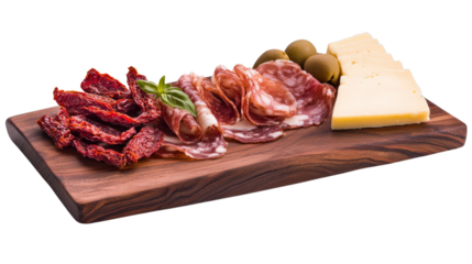 Delicious charcuterie board featuring cured meats, cheese, olives, and sun dried tomatoes, perfect for gatherings and celebrations