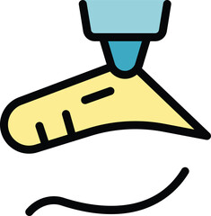 Laser removing hair from a finger icon, outline style