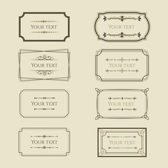Set of decorative frames with vintage elements