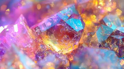 Enchanting Close-Up of Glittering Gemstones Showcasing Intricate Cuts and Brilliant Colors