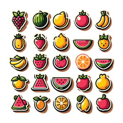 Fresh Fruit Still Life Vector, Lemon Silhouette Set, Delicious Fruits Clip Art Illustration