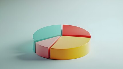 Fototapeta premium Colorful Pie Chart on White Background. Illustration background for presentation 