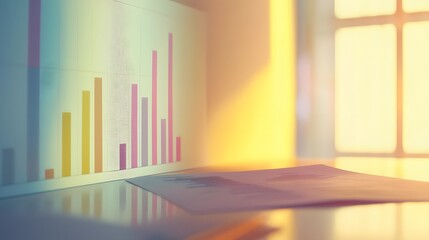 Obraz premium Business Growth Graph And Documents. Illustration background for presentation 