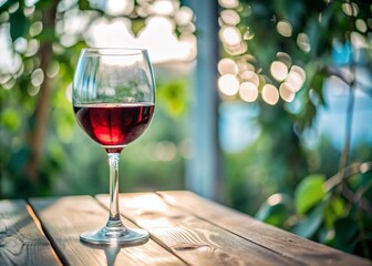 Elegant Glass of Red Wine in Warm Ambient Light for a Cozy Evening Setting