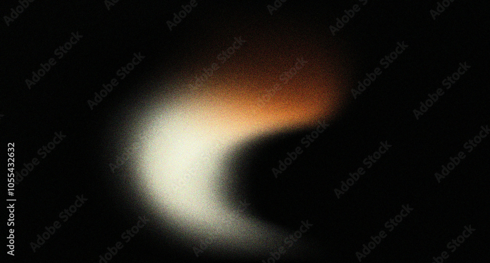 Wall mural dark yellow white abstract color gradient grainy background, splash wave on black abstract noise tex