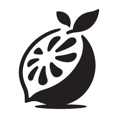 Fresh Fruit Still Life Vector, Lemon Silhouette Set, Delicious Fruits Clip Art Illustration