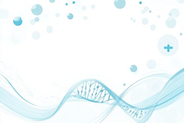 An abstract background for medical posters, featuring DNA and bubbles in light blue tones.