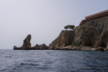 Rocky beaches from sea
