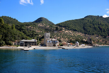 Fototapeta premium The Arsanas Zografou (port building) of Zografou Monastery is monastery built on Mount Athos