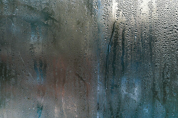 drops of water on the glass.