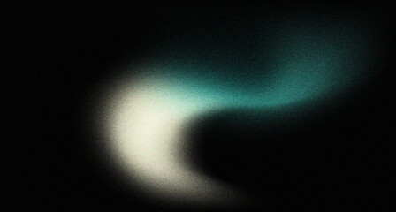Grainy black background abstract white green spot on grainy texture gradient background with empty space for design