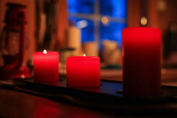 Christmas red candles light