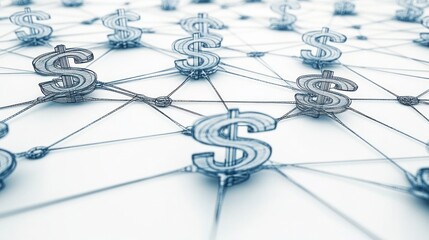 Abstract image of signs showing financial connections and business opportunities.