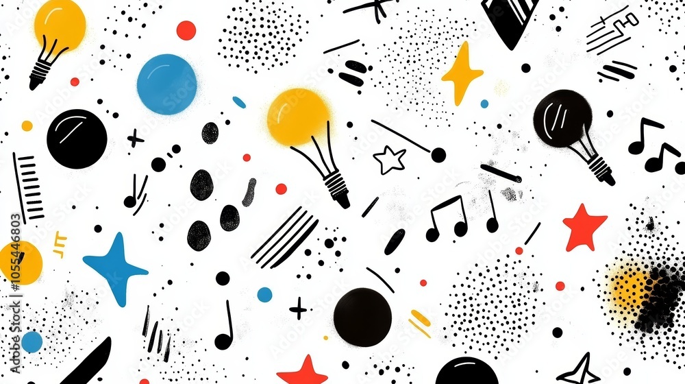 Poster dynamic interplay of geometric shapes and vibrant colors in a captivating abstract pattern design, s