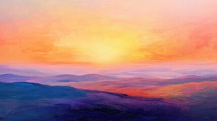 Sunset over purple mountains.