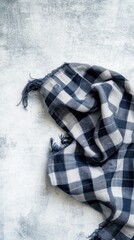 This blue checkered handkerchief mockup showcases its classic design and casual style