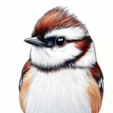 recommend clip art: A bird hand drawn with colored pencils, style watercolor, isolated, clipart