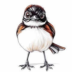 Fototapeta premium A bird hand drawn with colored pencils, style watercolor, isolated, clipart