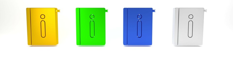 Colorful User manual icon isolated on white background. User guide book. Instruction sign. Read before use. Minimalism concept. 3D render illustration