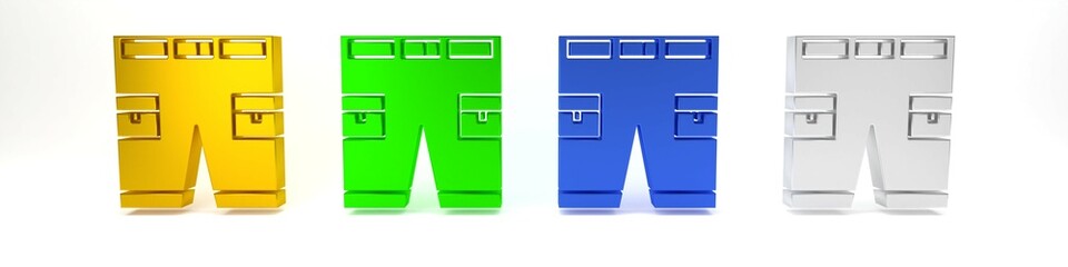 Colorful Short or pants icon isolated on white background. Minimalism concept. 3D render illustration