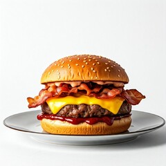 hamburger on a white background