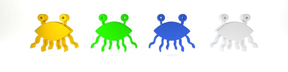 Colorful Pastafarianism icon isolated on white background. Minimalism concept. 3D render illustration