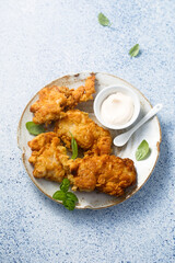 Traditional schnitzel with sauce