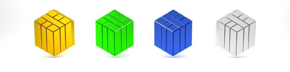 Colorful Bale of hay icon isolated on white background. Minimalism concept. 3D render illustration