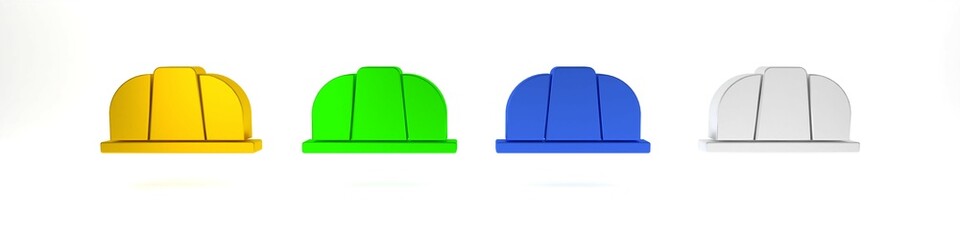 Colorful Worker safety helmet icon isolated on white background. Insurance concept. Security, safety, protection, protect concept. Minimalism concept. 3D render illustration