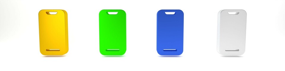 Colorful Smartphone, mobile phone icon isolated on white background. Minimalism concept. 3D render illustration