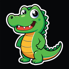 Crocodile wild animal vector cartoon sticker