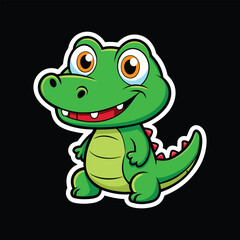 Fototapeta premium Crocodile wild animal vector cartoon sticker