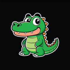 Obraz premium Crocodile wild animal vector cartoon sticker