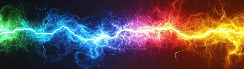A Vibrant Display of Electric Energy Flowing Through a Multicolored Spectrum of Light