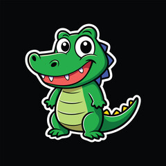 Fototapeta premium Crocodile wild animal vector cartoon sticker