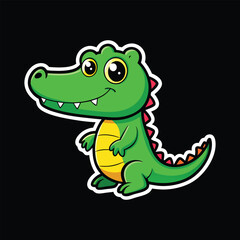 Crocodile wild animal vector cartoon sticker