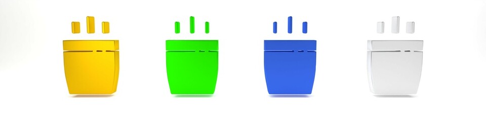 Colorful Coffee cup icon isolated on white background. Tea cup. Hot drink coffee. Minimalism concept. 3D render illustration