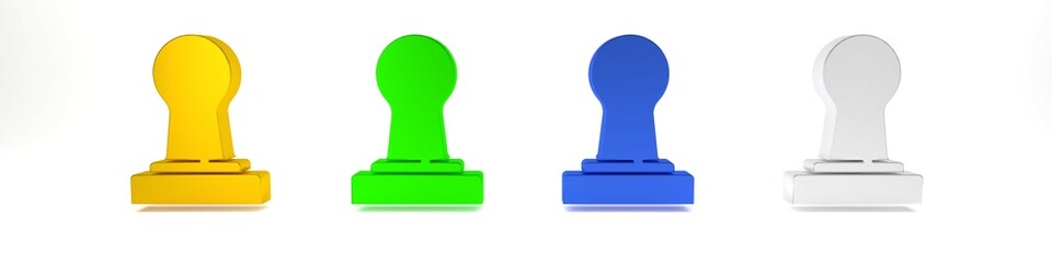 Colorful Coffee tamper icon isolated on white background. Minimalism concept. 3D render illustration