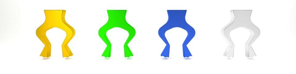 Colorful Frog legs icon isolated on white background. Minimalism concept. 3D render illustration
