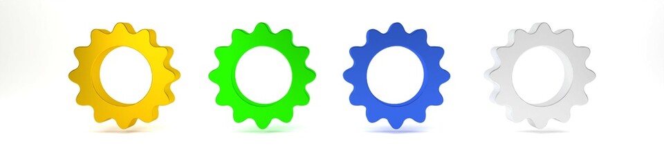 Colorful Sun icon isolated on white background. Summer symbol. Good sunny day. Minimalism concept. 3D render illustration