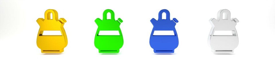 Colorful Sangria pitcher icon isolated on white background. Traditional spanish drink. Minimalism concept. 3D render illustration