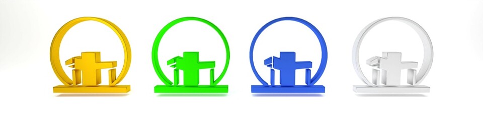 Colorful Montreal Biosphere icon isolated on white background. Minimalism concept. 3D render illustration