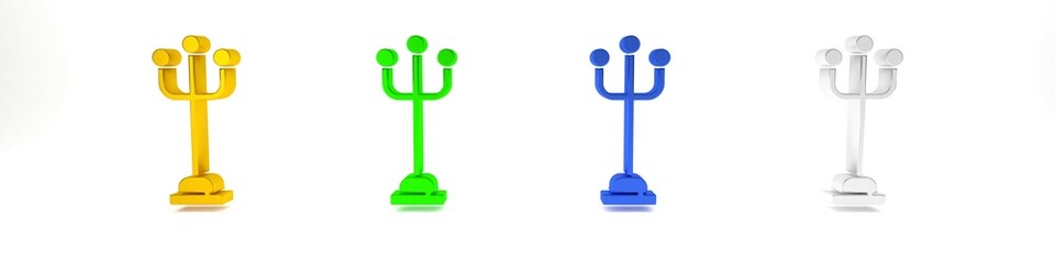 Colorful Coat stand icon isolated on white background. Minimalism concept. 3D render illustration